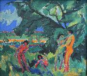 Ernst Ludwig Kirchner Naked Playing People oil